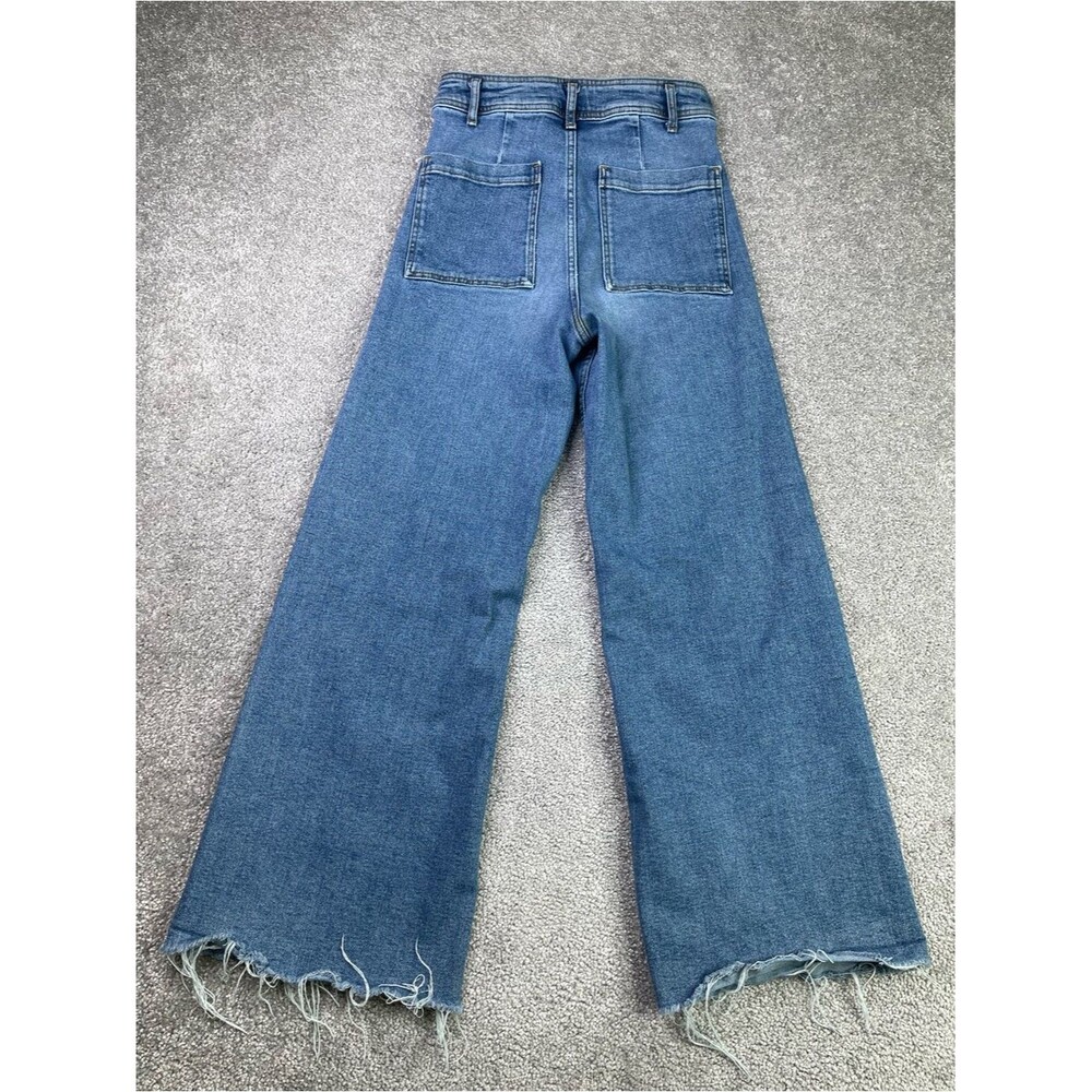 Zara Jeans Women’s 6 Blue Slim Fit Wide Leg Super High Rise Medium Wash Denim - Picture 3 of 10